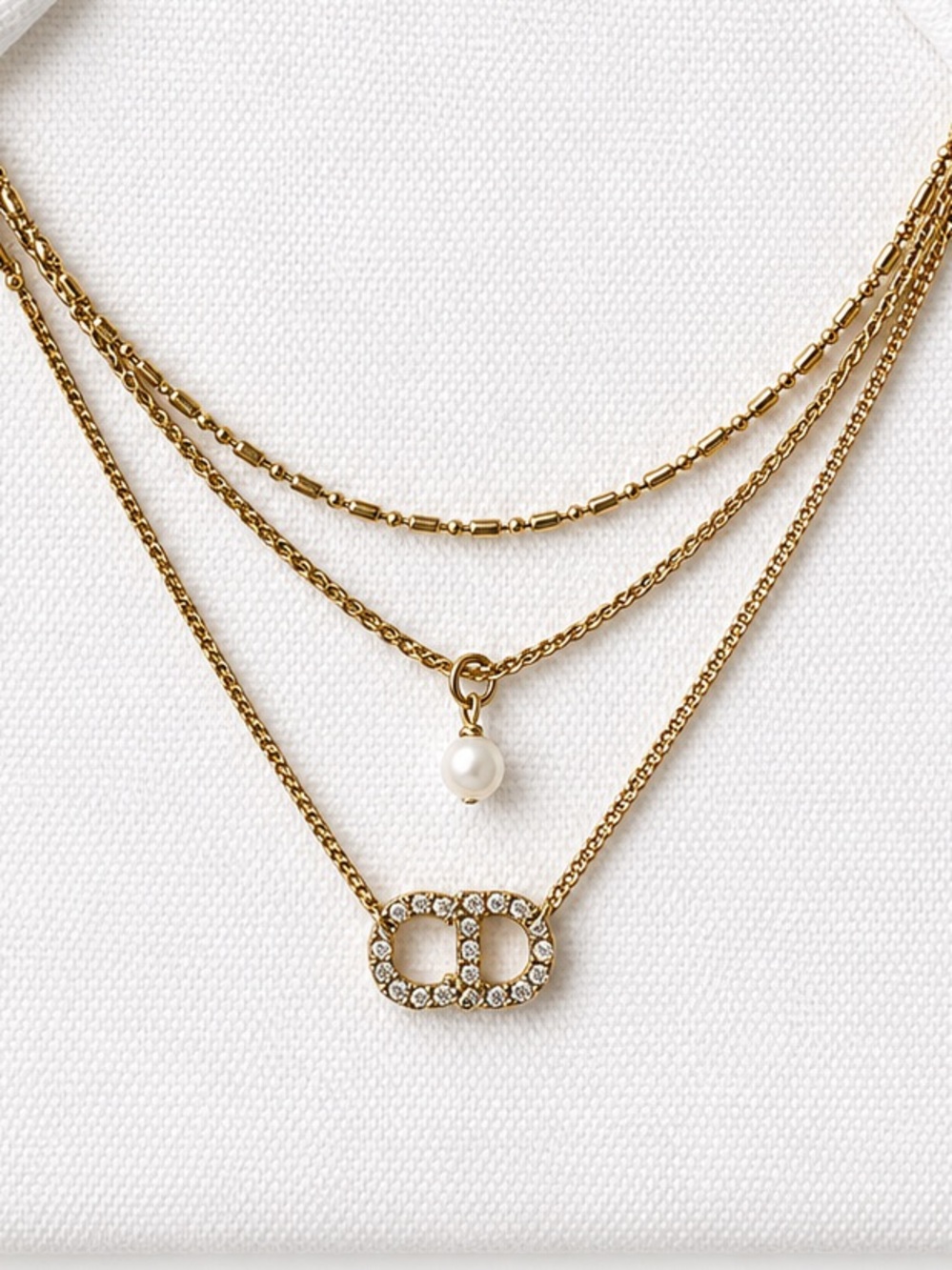 Dior 3 chain necklace